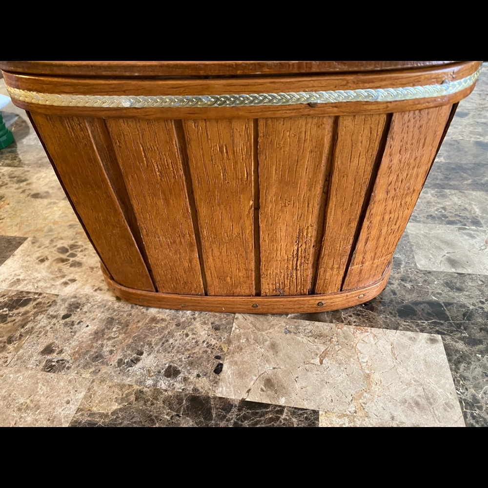 Lovely antique box can be used for anything, such as purse, or lunch box.